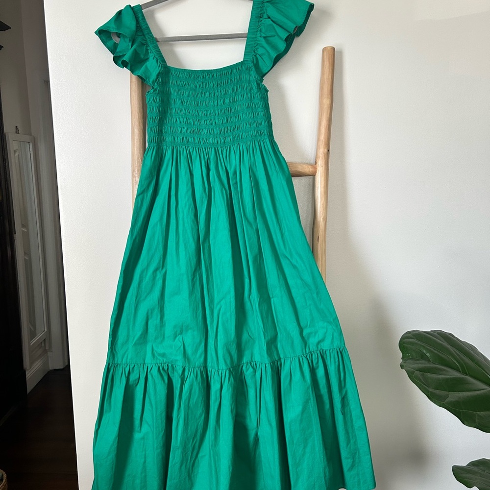 OP Green Smocked Tiered Sundress